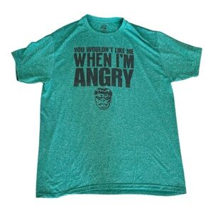 Marvel The Incredible Hulk Graphic Tee | Heather Green 2XL | "When I'm Angry"